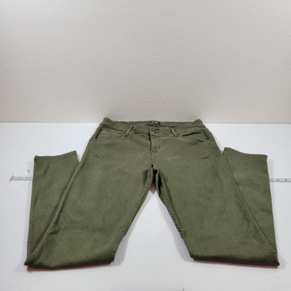 Hudson Skinny‎ Jeans Womens 32 Olive Green Excellent Flap Pocket Stretch Denim